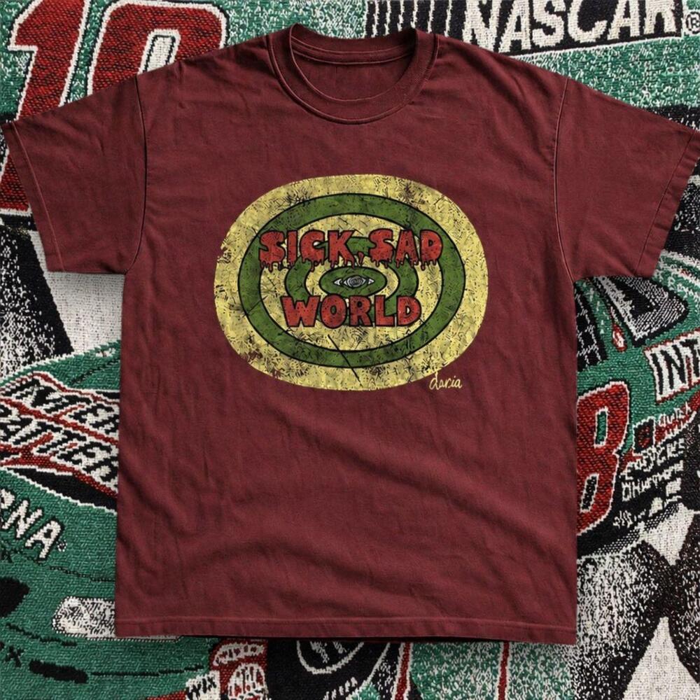 Sick Sad World Graphic Tee Red Brown Unisex